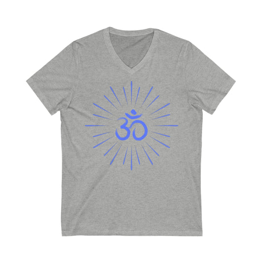 Blue Om V-Neck Tee