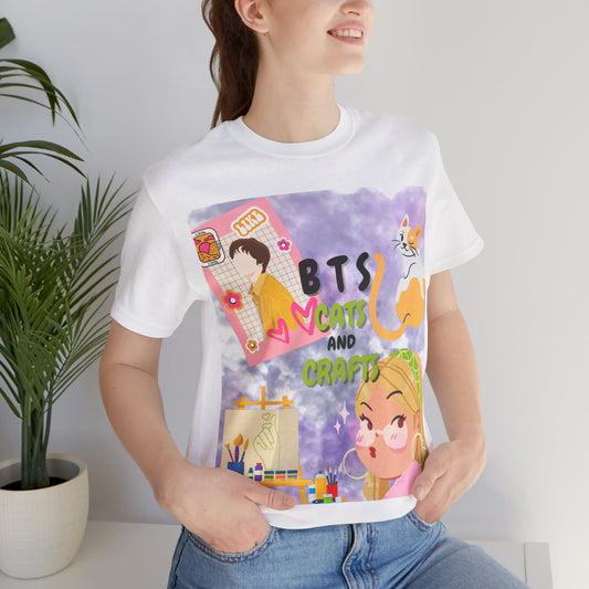 BTS, Cats, and Crafts (Unisex Jersey Short Sleeve Tee)